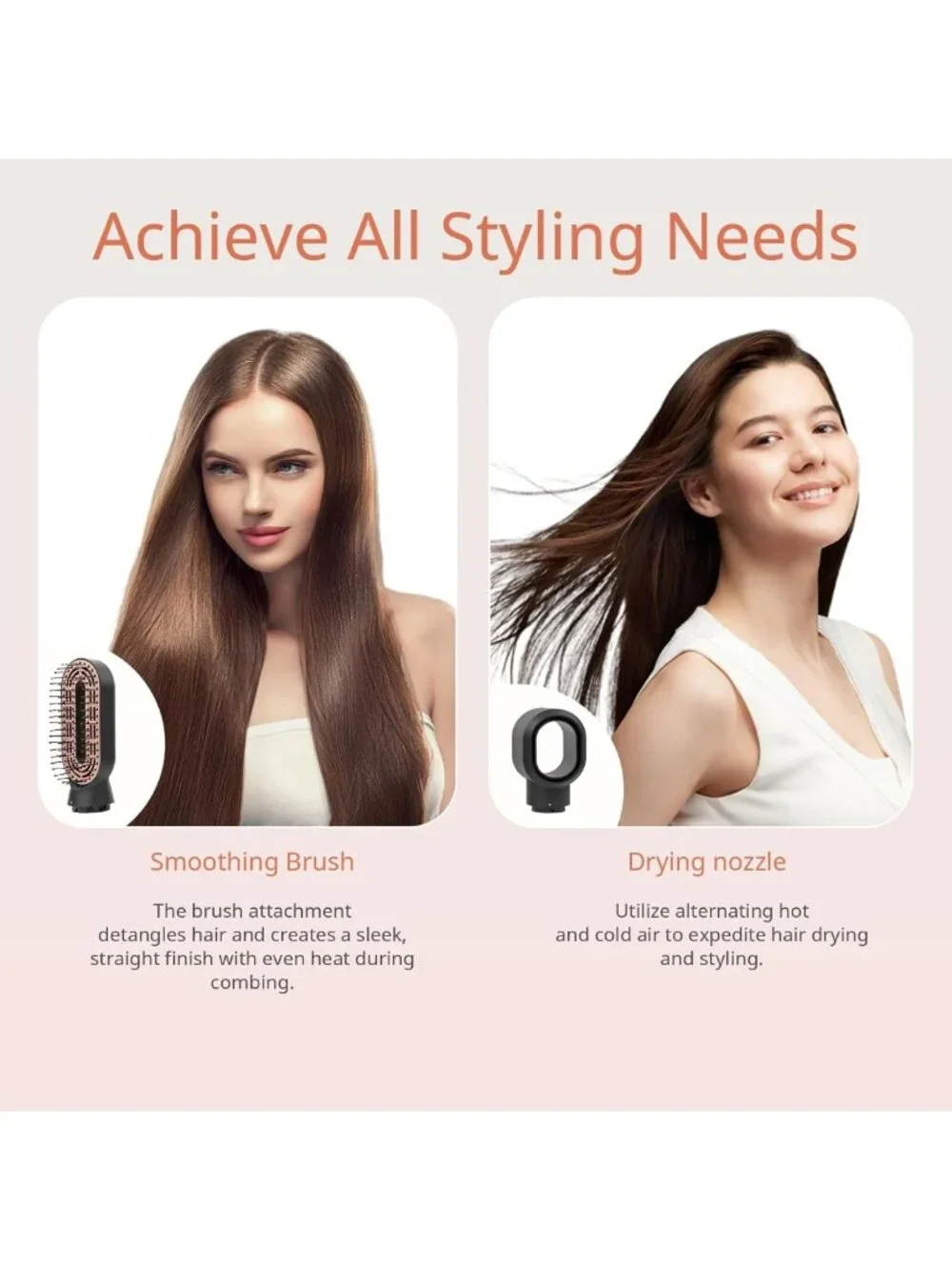 5-in-1 Hot Air Styler & Hair Dryer Brush, 1200W, Negative Ion, 3 Temp Levels
